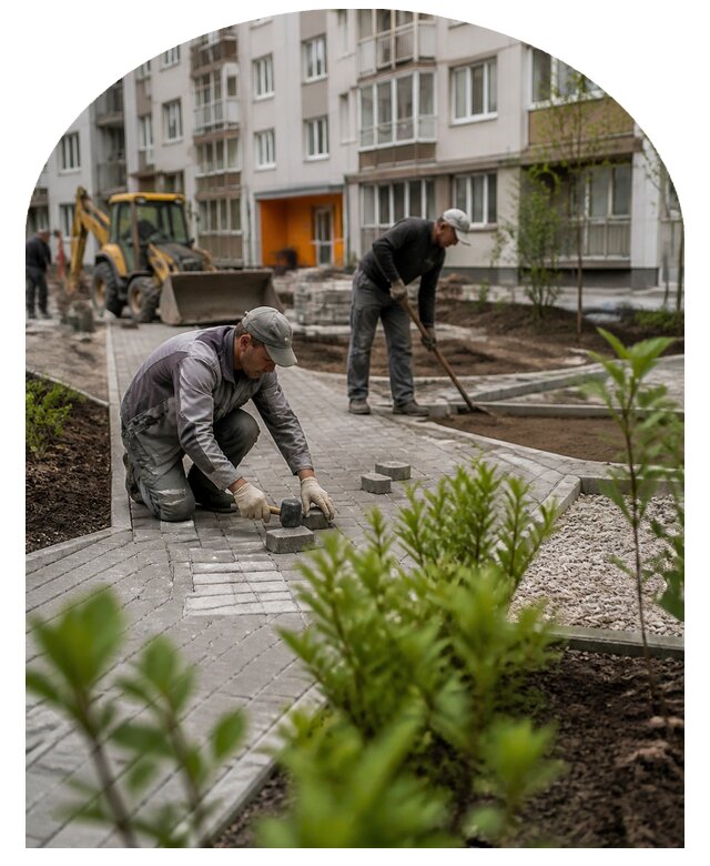 Благоустройство двора многоквартирного дома в Люберцах